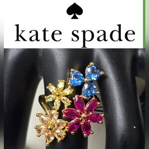 Kate Spade Crystal Flower Statement Ring